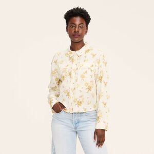 Woolrich Women's Floral Button-Down Long Sleeve Collared Utility Shirt M NWT